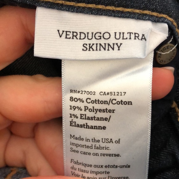Paige Verdugo Ultra Skinny Dark Blue Jeans size 27 - Picture 6 of 7